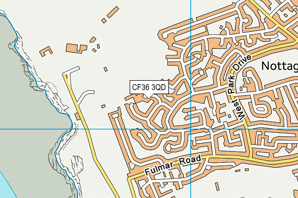 CF36 3QD map - OS VectorMap District (Ordnance Survey)