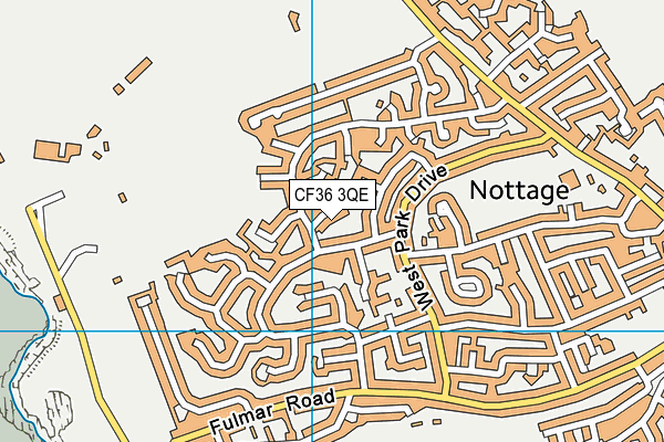 CF36 3QE map - OS VectorMap District (Ordnance Survey)