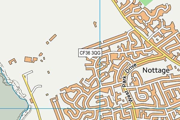 CF36 3QG map - OS VectorMap District (Ordnance Survey)