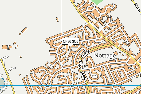 CF36 3QJ map - OS VectorMap District (Ordnance Survey)