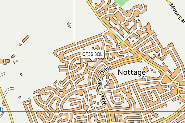 CF36 3QL map - OS VectorMap District (Ordnance Survey)