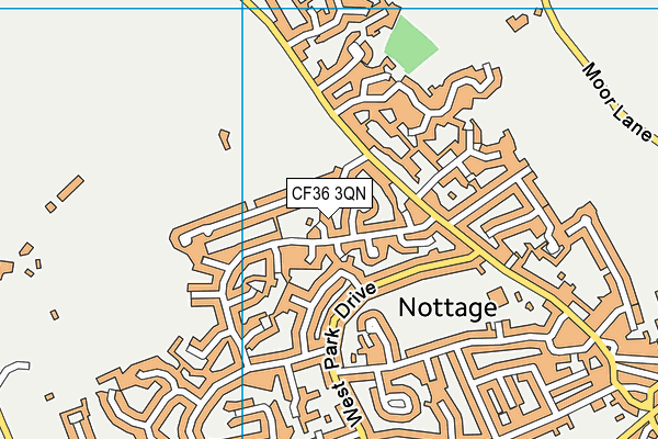 CF36 3QN map - OS VectorMap District (Ordnance Survey)