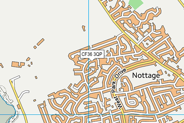 CF36 3QP map - OS VectorMap District (Ordnance Survey)