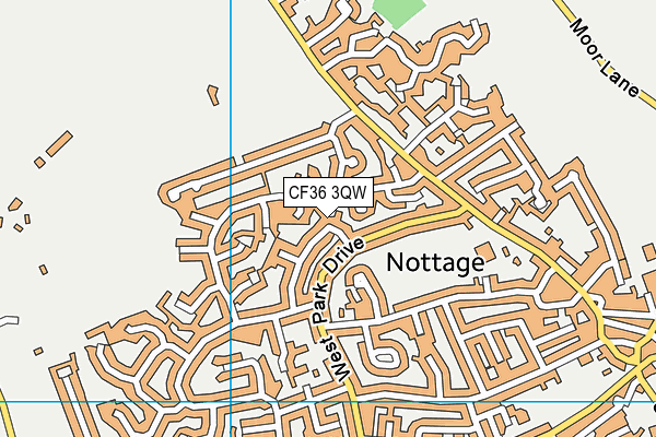 CF36 3QW map - OS VectorMap District (Ordnance Survey)