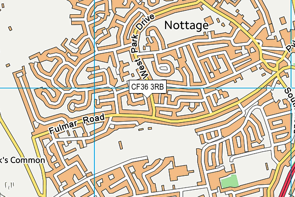 CF36 3RB map - OS VectorMap District (Ordnance Survey)