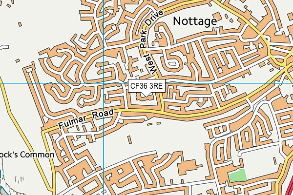CF36 3RE map - OS VectorMap District (Ordnance Survey)