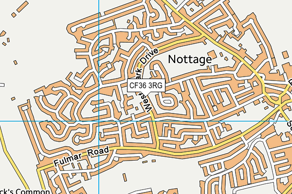 CF36 3RG map - OS VectorMap District (Ordnance Survey)