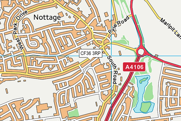 CF36 3RP map - OS VectorMap District (Ordnance Survey)