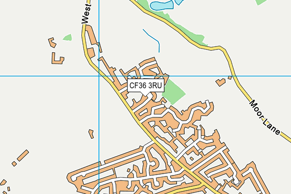 CF36 3RU map - OS VectorMap District (Ordnance Survey)