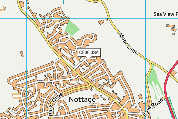 CF36 3SA map - OS VectorMap District (Ordnance Survey)