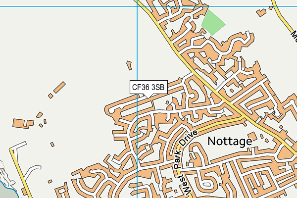 CF36 3SB map - OS VectorMap District (Ordnance Survey)