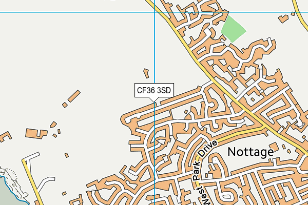 CF36 3SD map - OS VectorMap District (Ordnance Survey)