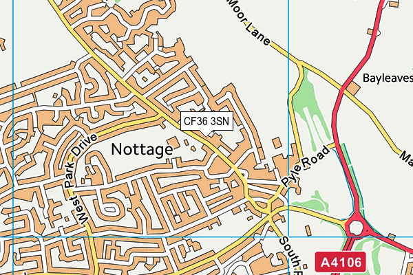 West Park Primary School map (CF36 3SN) - OS VectorMap District (Ordnance Survey)