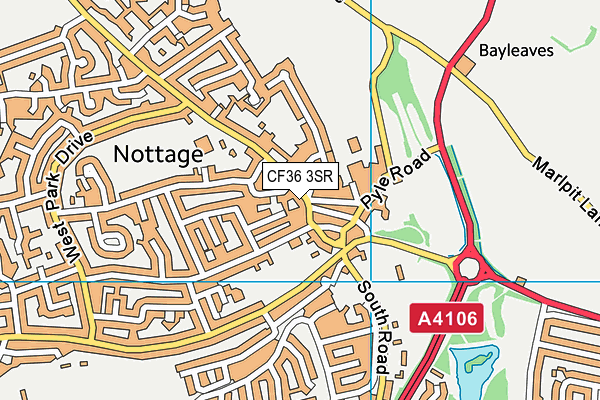 CF36 3SR map - OS VectorMap District (Ordnance Survey)