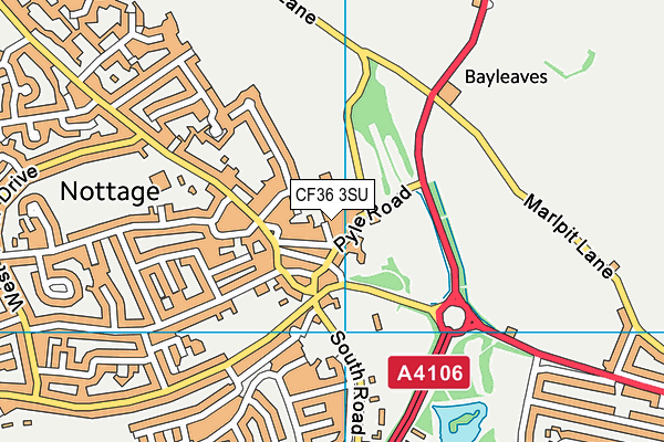 CF36 3SU map - OS VectorMap District (Ordnance Survey)