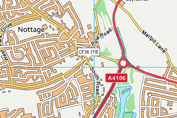 CF36 3TB map - OS VectorMap District (Ordnance Survey)