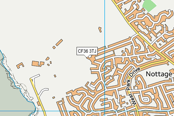 CF36 3TJ map - OS VectorMap District (Ordnance Survey)