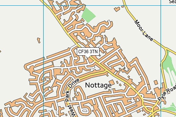 CF36 3TN map - OS VectorMap District (Ordnance Survey)