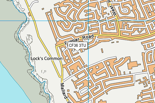 CF36 3TU map - OS VectorMap District (Ordnance Survey)