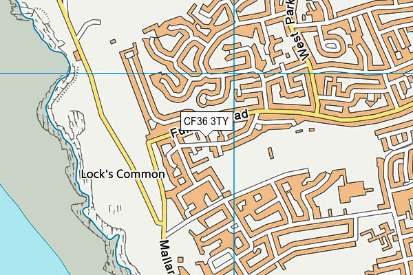 CF36 3TY map - OS VectorMap District (Ordnance Survey)