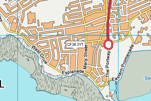 CF36 3YT map - OS VectorMap District (Ordnance Survey)