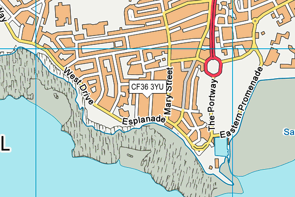 CF36 3YU map - OS VectorMap District (Ordnance Survey)