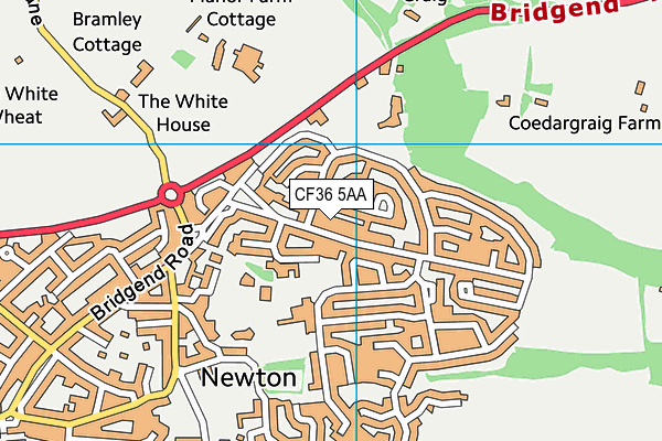 CF36 5AA map - OS VectorMap District (Ordnance Survey)