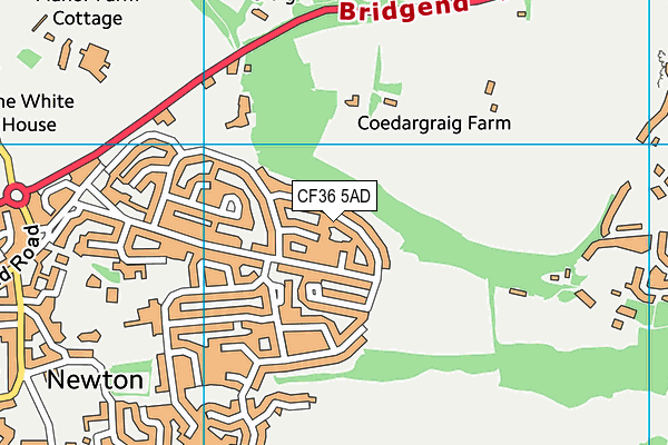 CF36 5AD map - OS VectorMap District (Ordnance Survey)