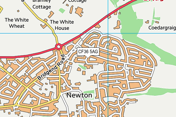 CF36 5AG map - OS VectorMap District (Ordnance Survey)