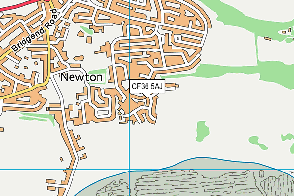 CF36 5AJ map - OS VectorMap District (Ordnance Survey)