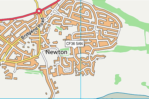 CF36 5AN map - OS VectorMap District (Ordnance Survey)