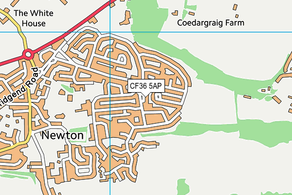 CF36 5AP map - OS VectorMap District (Ordnance Survey)