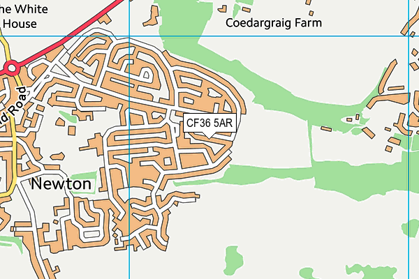 CF36 5AR map - OS VectorMap District (Ordnance Survey)