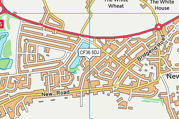 CF36 5DJ map - OS VectorMap District (Ordnance Survey)