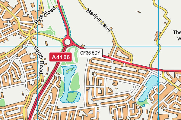 CF36 5DY map - OS VectorMap District (Ordnance Survey)