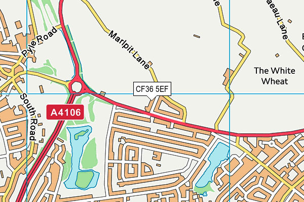 CF36 5EF map - OS VectorMap District (Ordnance Survey)