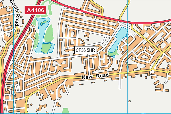 CF36 5HR map - OS VectorMap District (Ordnance Survey)