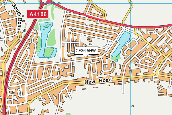 CF36 5HW map - OS VectorMap District (Ordnance Survey)