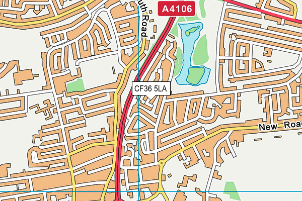 CF36 5LA map - OS VectorMap District (Ordnance Survey)