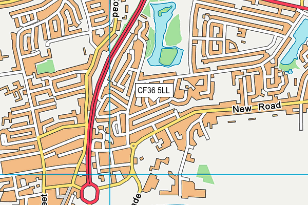 CF36 5LL map - OS VectorMap District (Ordnance Survey)