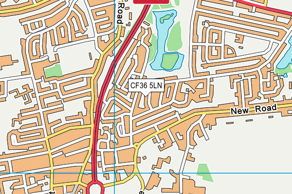 CF36 5LN map - OS VectorMap District (Ordnance Survey)