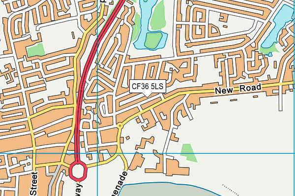 CF36 5LS map - OS VectorMap District (Ordnance Survey)