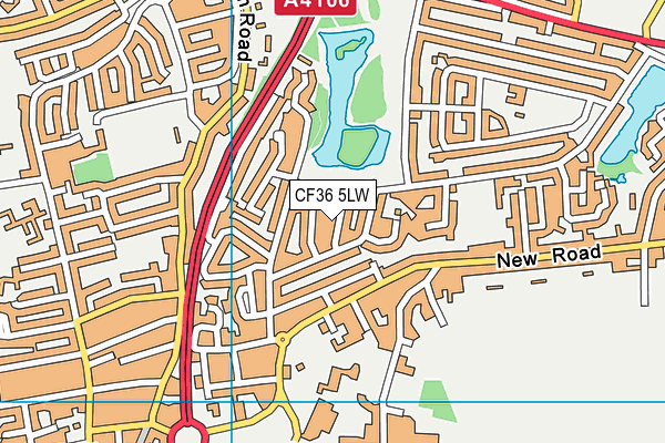 CF36 5LW map - OS VectorMap District (Ordnance Survey)