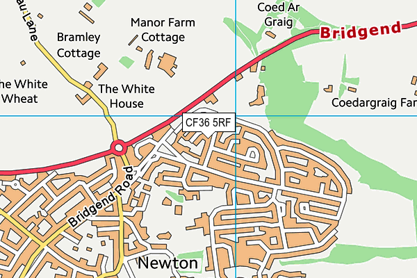 CF36 5RF map - OS VectorMap District (Ordnance Survey)