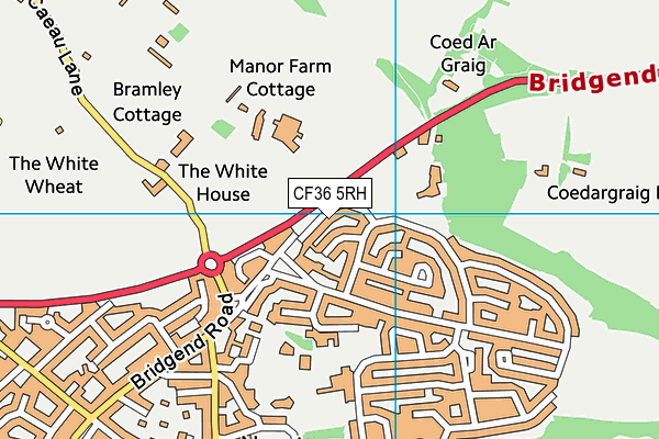 CF36 5RH map - OS VectorMap District (Ordnance Survey)