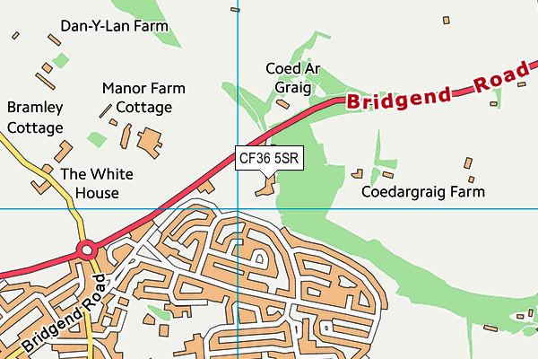 CF36 5SR map - OS VectorMap District (Ordnance Survey)