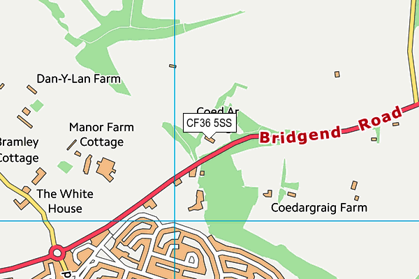 CF36 5SS map - OS VectorMap District (Ordnance Survey)