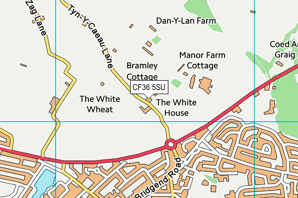 CF36 5SU map - OS VectorMap District (Ordnance Survey)