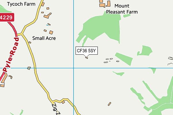 CF36 5SY map - OS VectorMap District (Ordnance Survey)