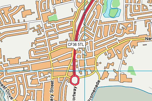 CF36 5TL map - OS VectorMap District (Ordnance Survey)